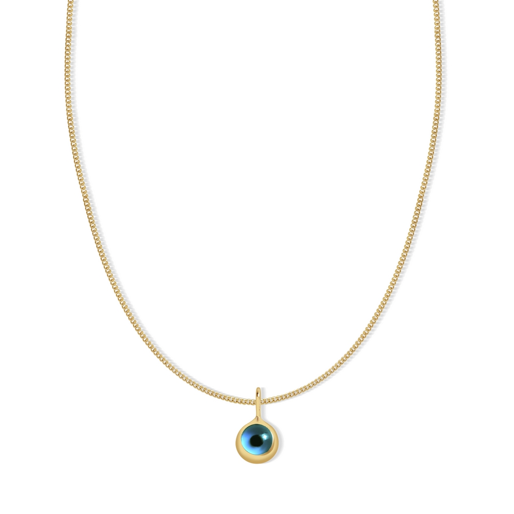 14 Ayar Sarı Altın Göz Figürlü Kolye