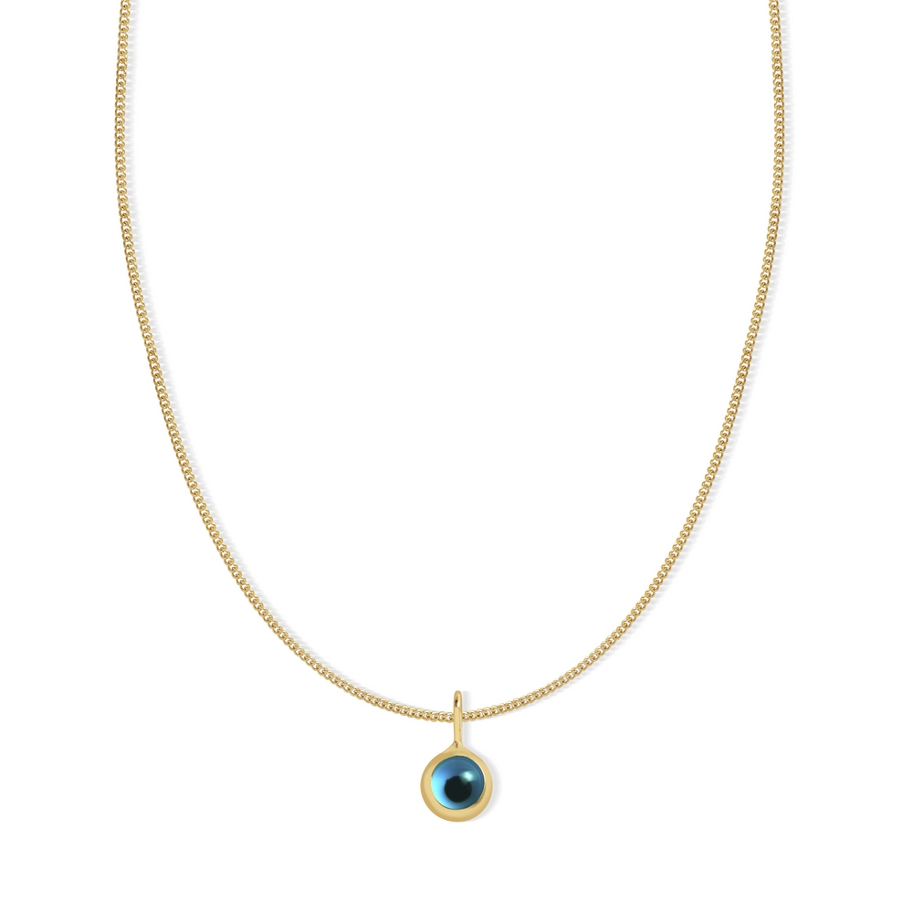 14 Ayar Sarı Altın Göz Figürlü Kolye