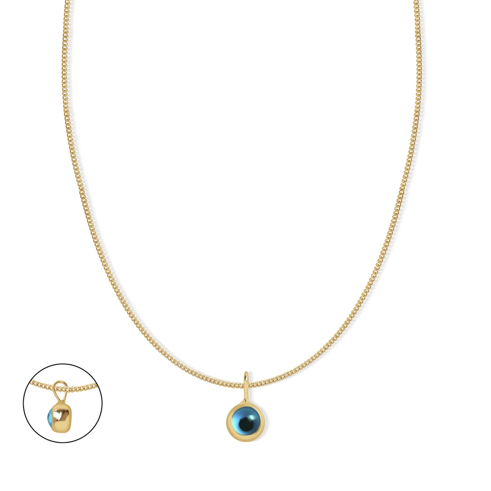 14 Ayar Sarı Altın Göz Figürlü Kolye