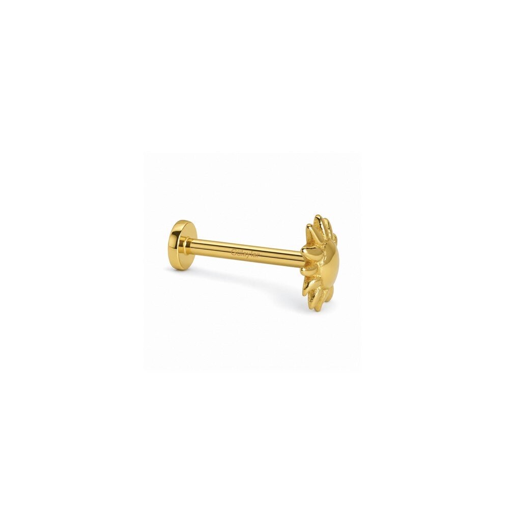 14 Ayar Sarı Altın Güneş Tragus Piercing