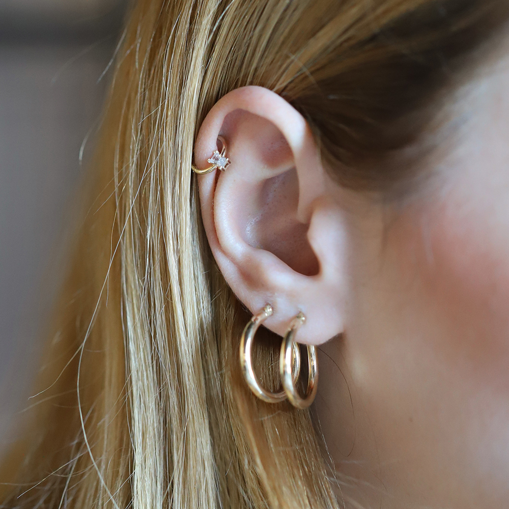 14 Ayar Sarı Altın Halka Helix Piercing