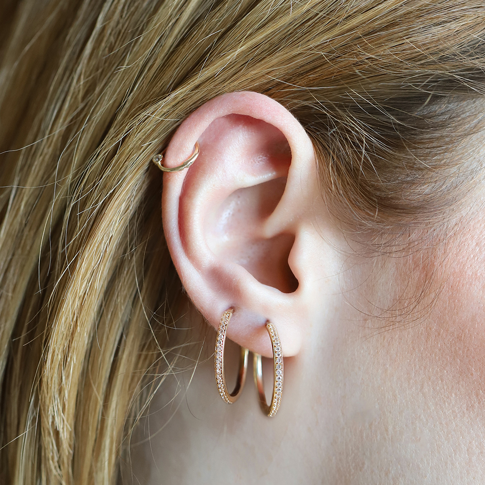 14 Ayar Sarı Altın Halka Helix Piercing