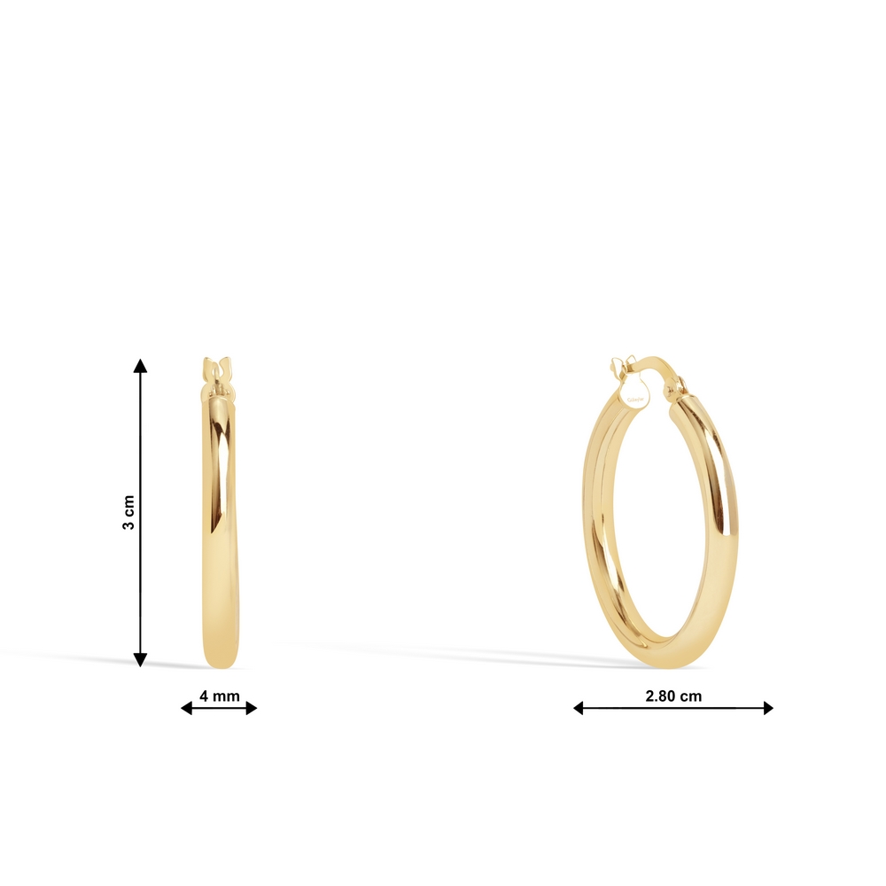 14 Ayar Sarı Altın Halka Küpe