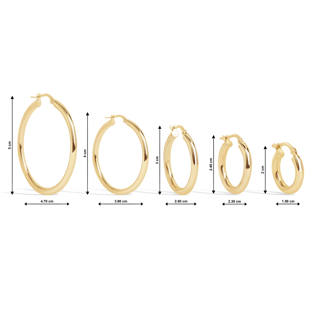 14 Ayar Sarı Altın Halka Küpe