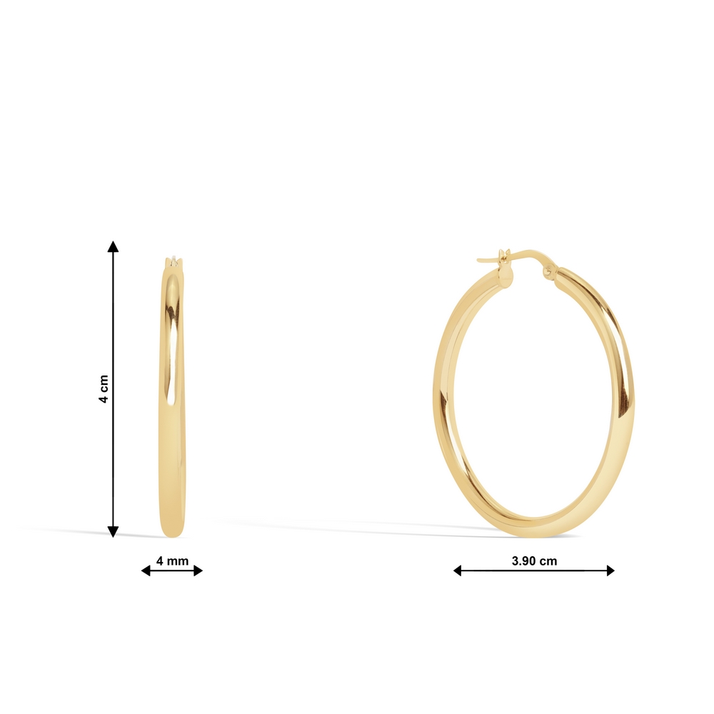 14 Ayar Sarı Altın Halka Küpe