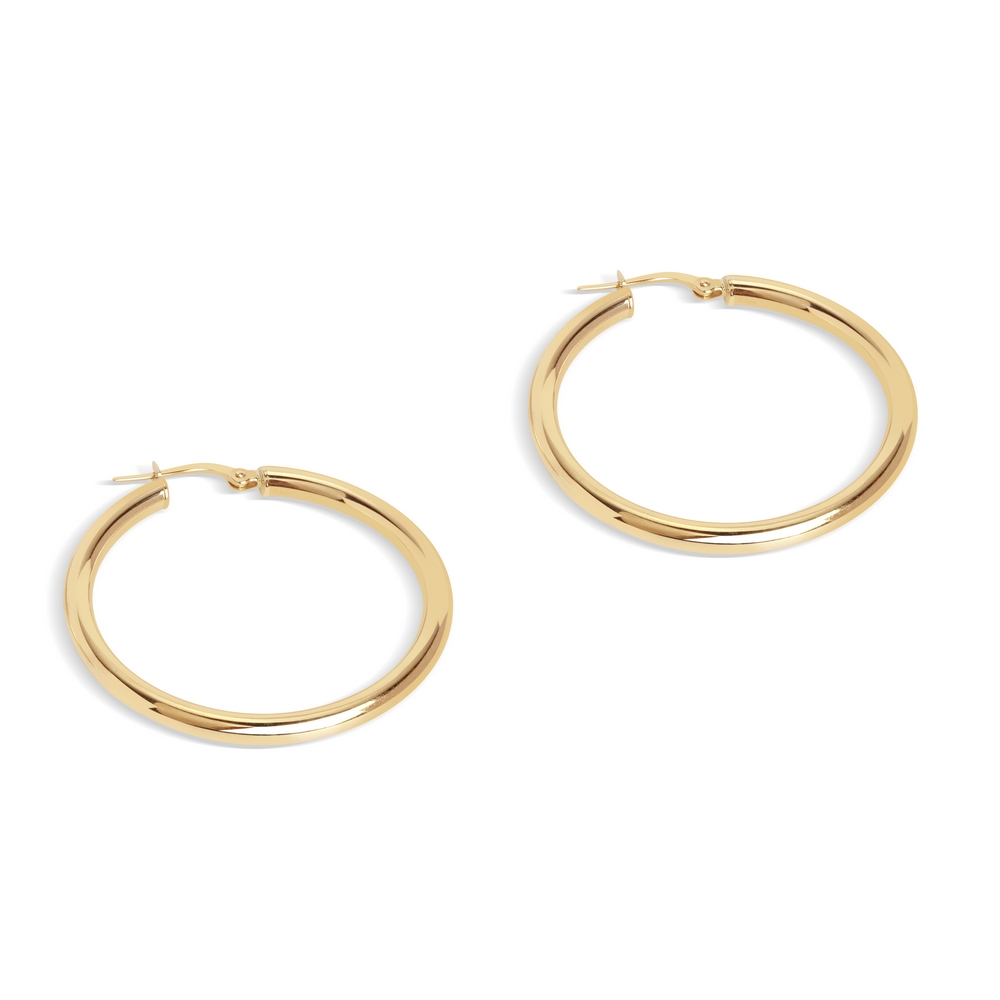 14 Ayar Sarı Altın Halka Küpe