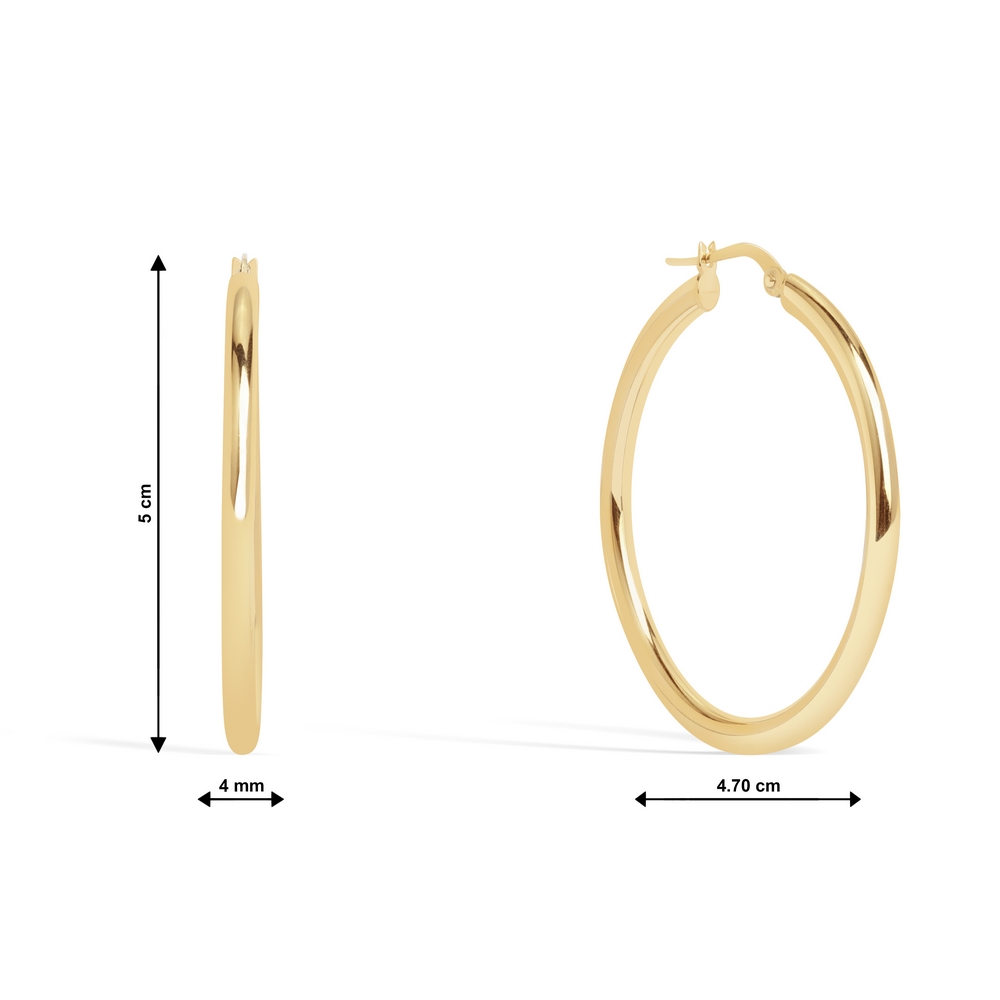 14 Ayar Sarı Altın Halka Küpe