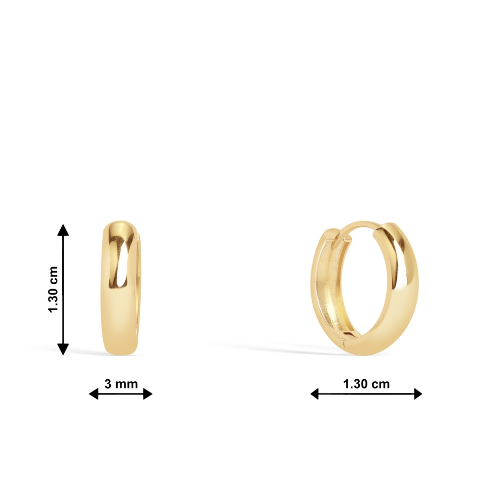 14 Ayar Sarı Altın Halka Küpe