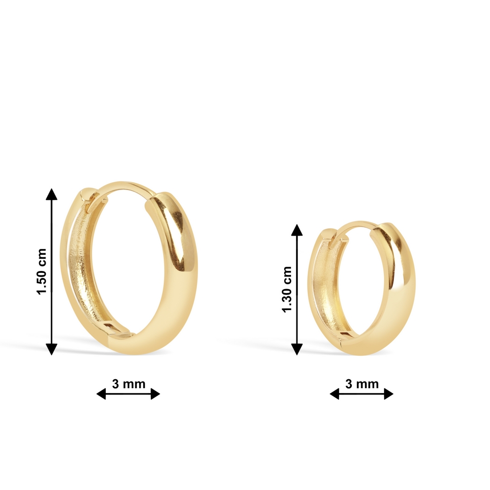 14 Ayar Sarı Altın Halka Küpe