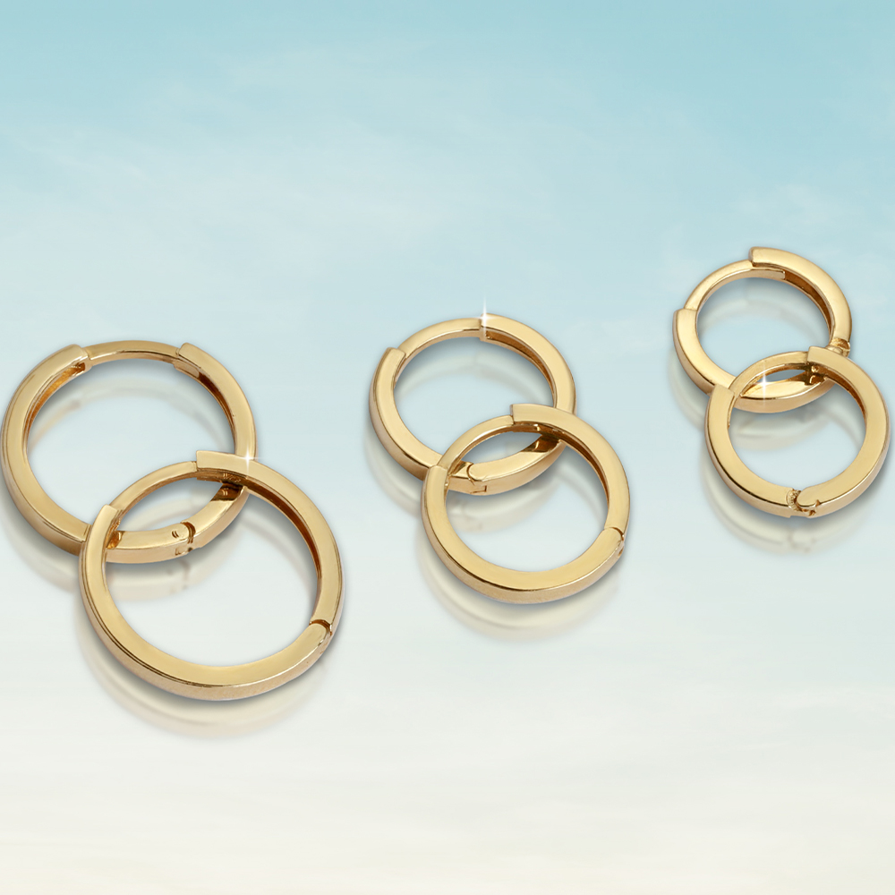 14 Ayar Sarı Altın Halka Küpe