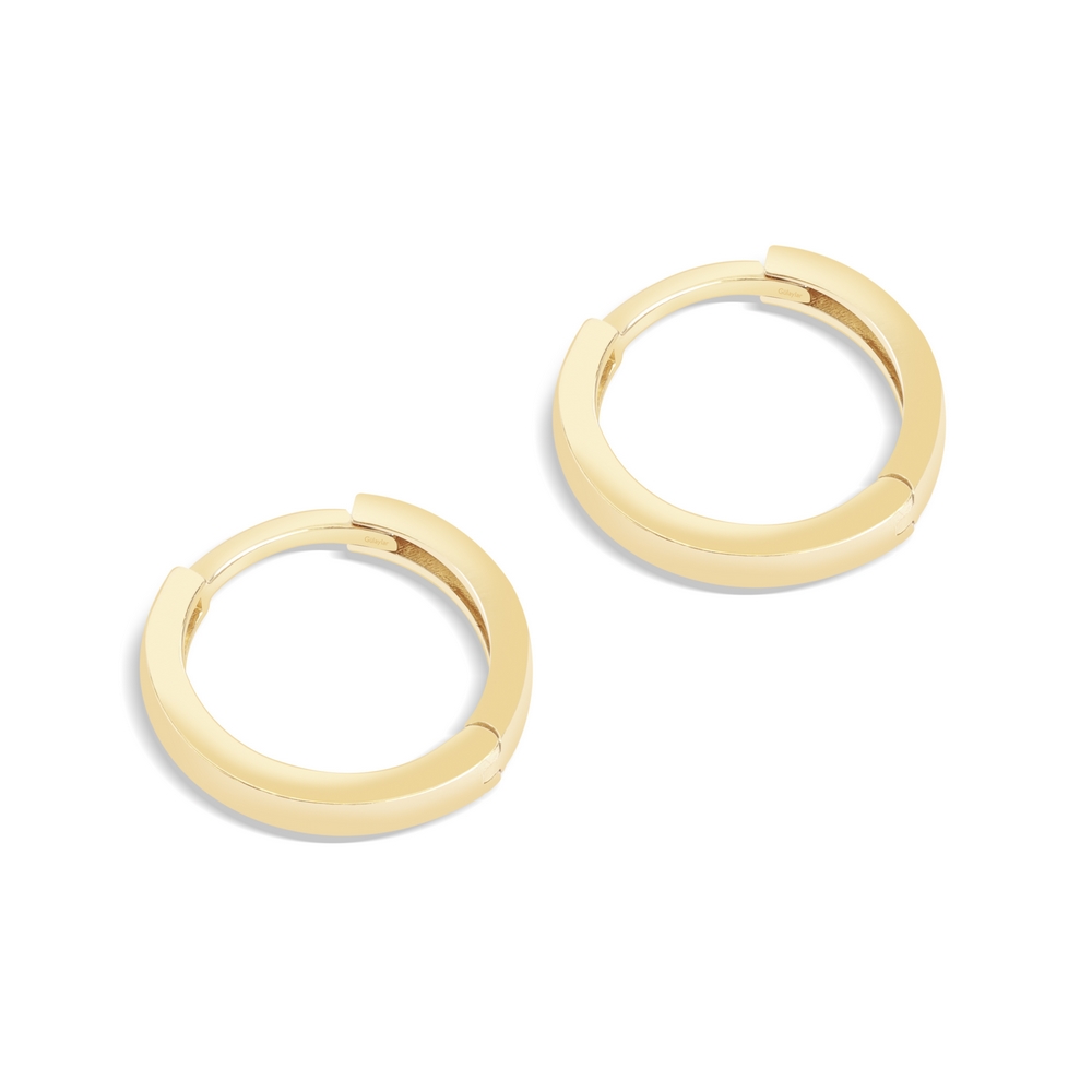 14 Ayar Sarı Altın Halka Küpe