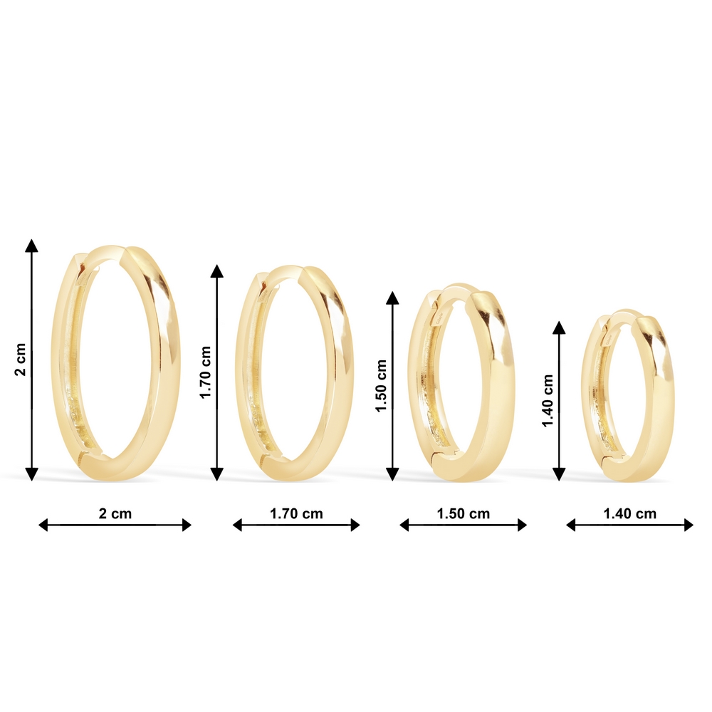 14 Ayar Sarı Altın Halka Küpe