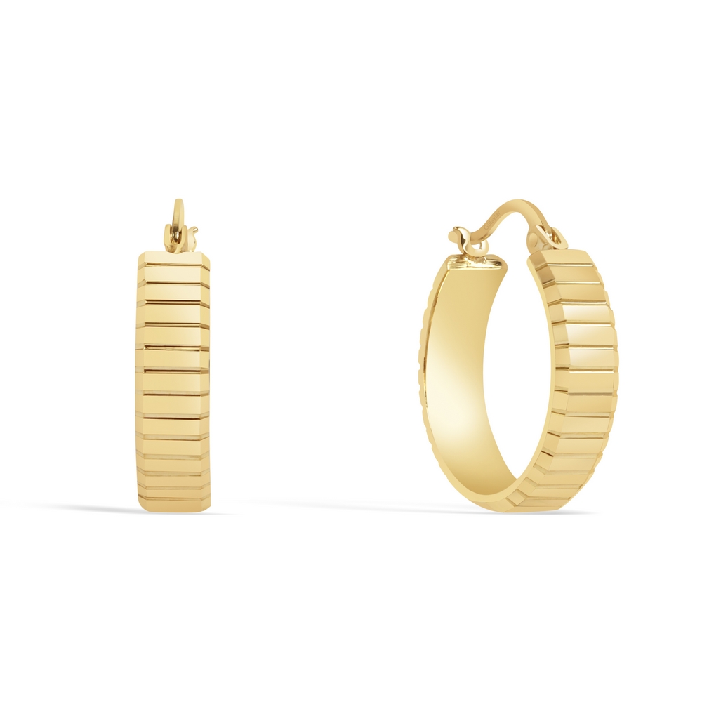 14 Ayar Sarı Altın Halka Küpe