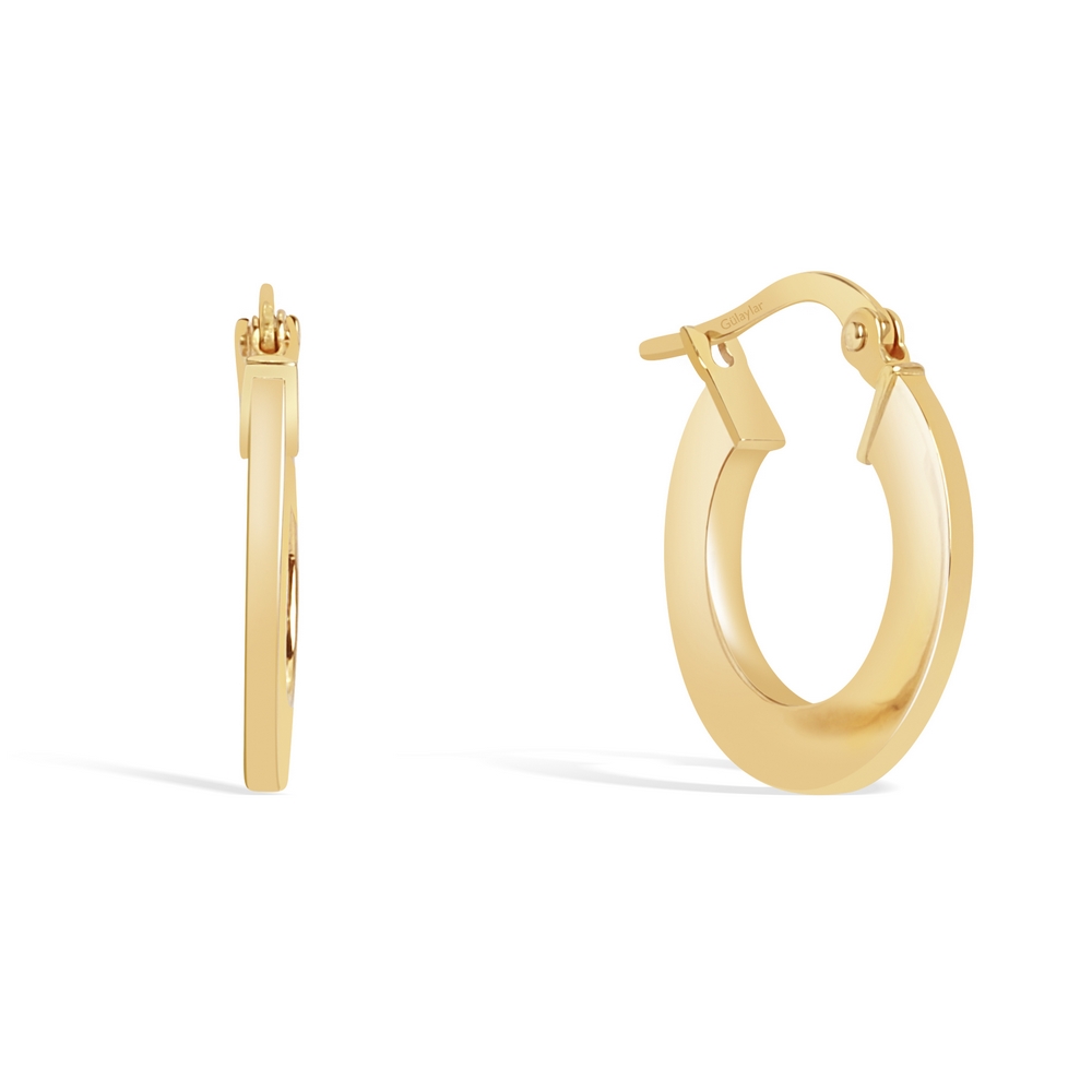 14 Ayar Sarı Altın Halka Küpe