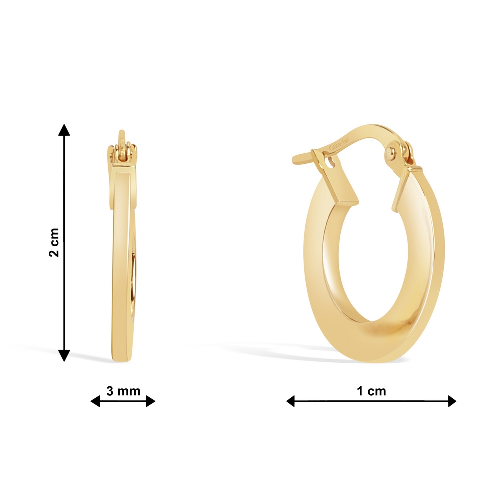 14 Ayar Sarı Altın Halka Küpe