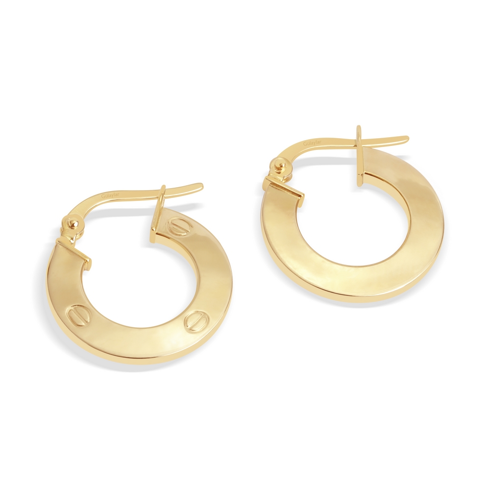 14 Ayar Sarı Altın Halka Küpe