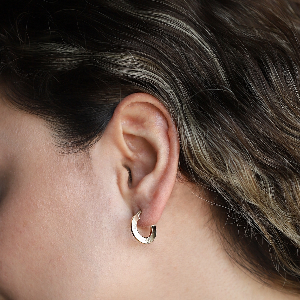 14 Ayar Sarı Altın Halka Küpe