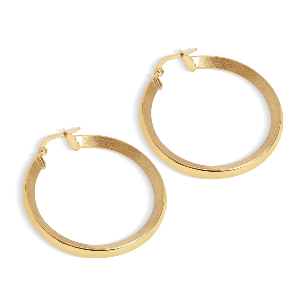 14 Ayar Sarı Altın Halka Küpe