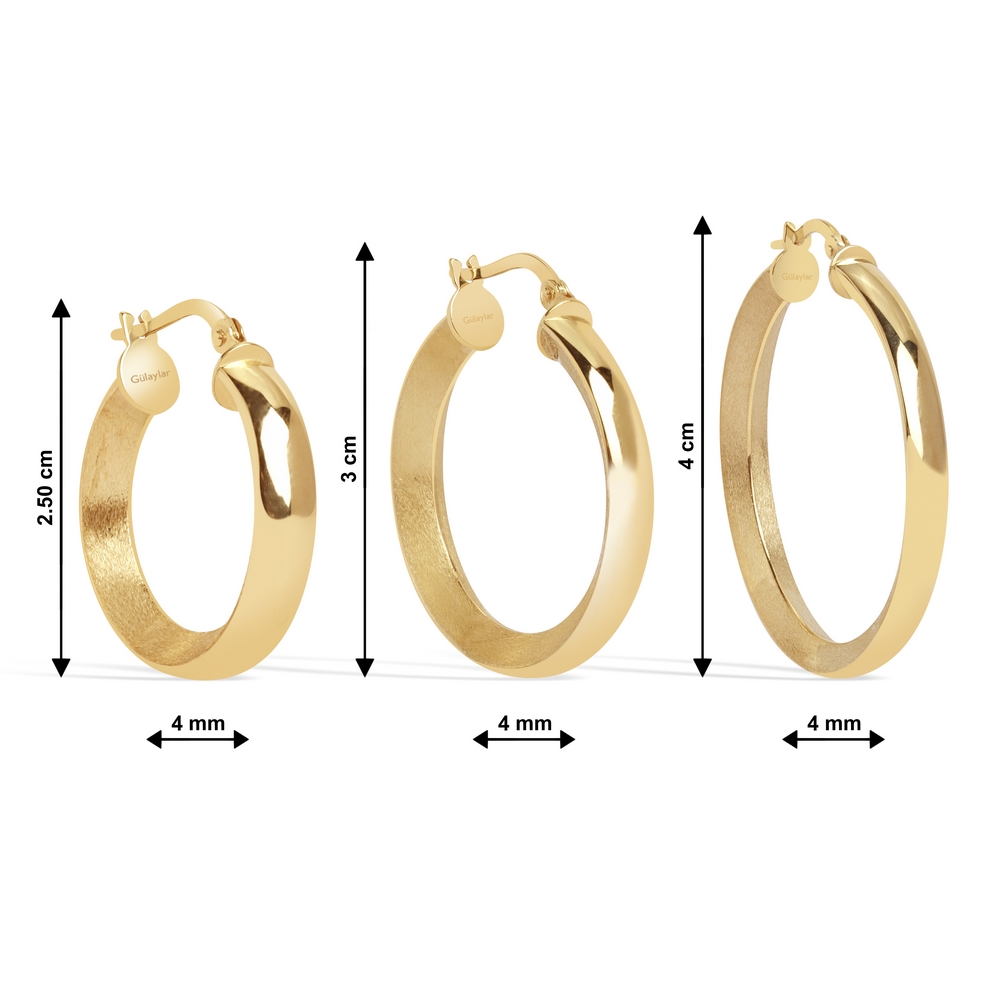 14 Ayar Sarı Altın Halka Küpe