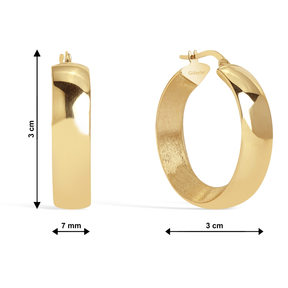 14 Ayar Sarı Altın Halka Küpe