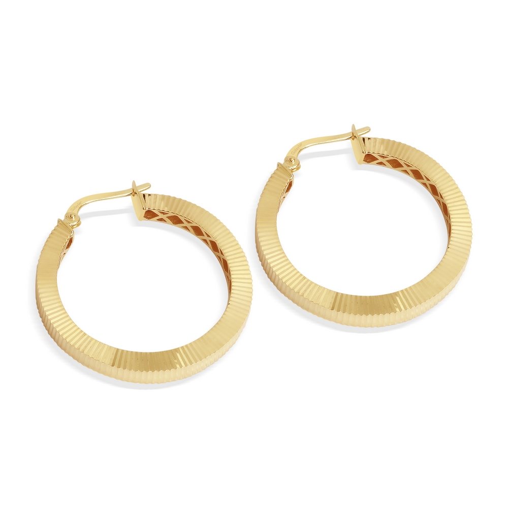 14 Ayar Sarı Altın Halka Küpe