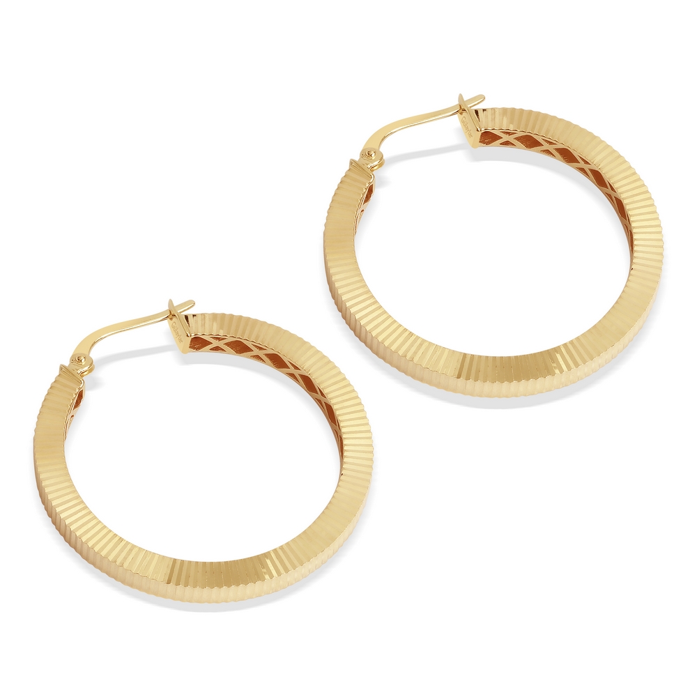 14 Ayar Sarı Altın Halka Küpe