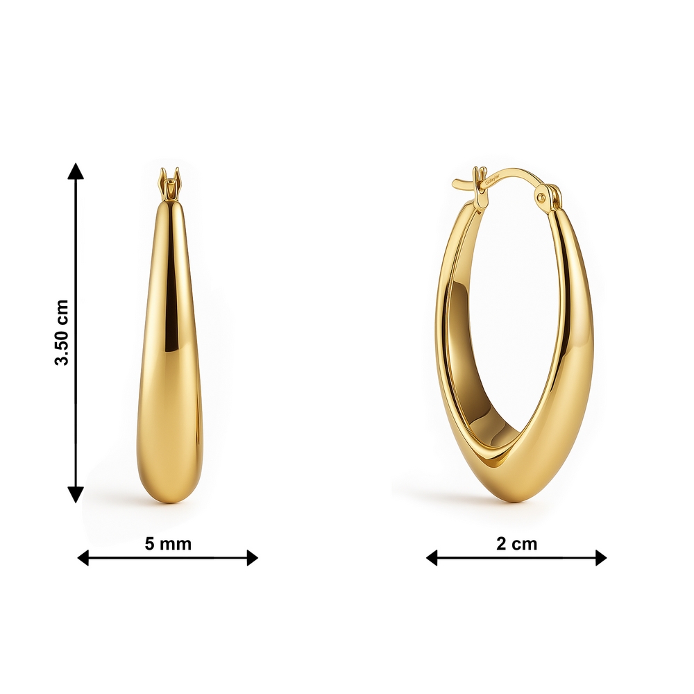 14 Ayar Sarı Altın Halka Küpe