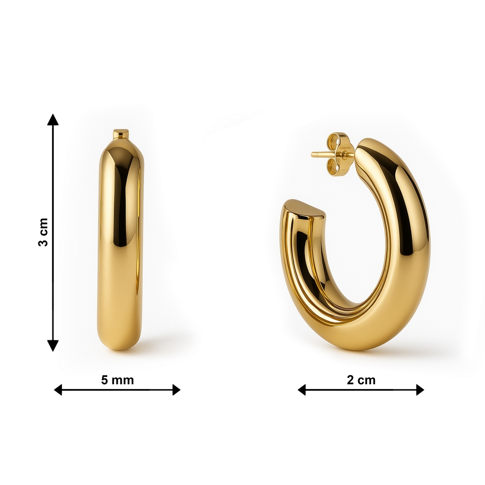 14 Ayar Sarı Altın Halka Küpe