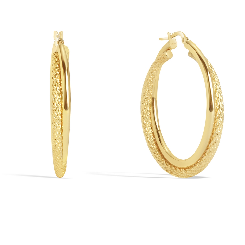 14 Ayar Sarı Altın Halka Küpe