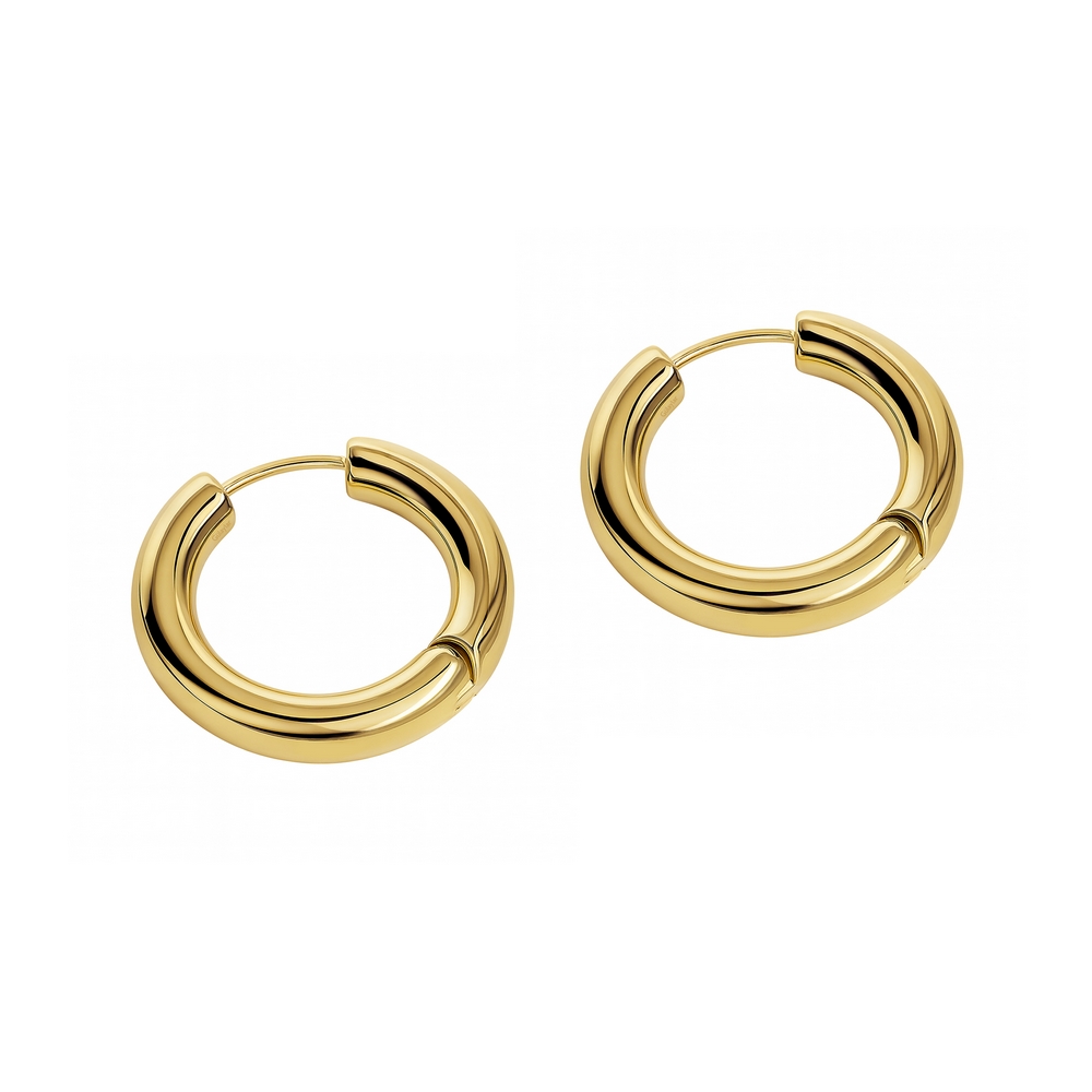 14 Ayar Sarı Altın Halka Küpe