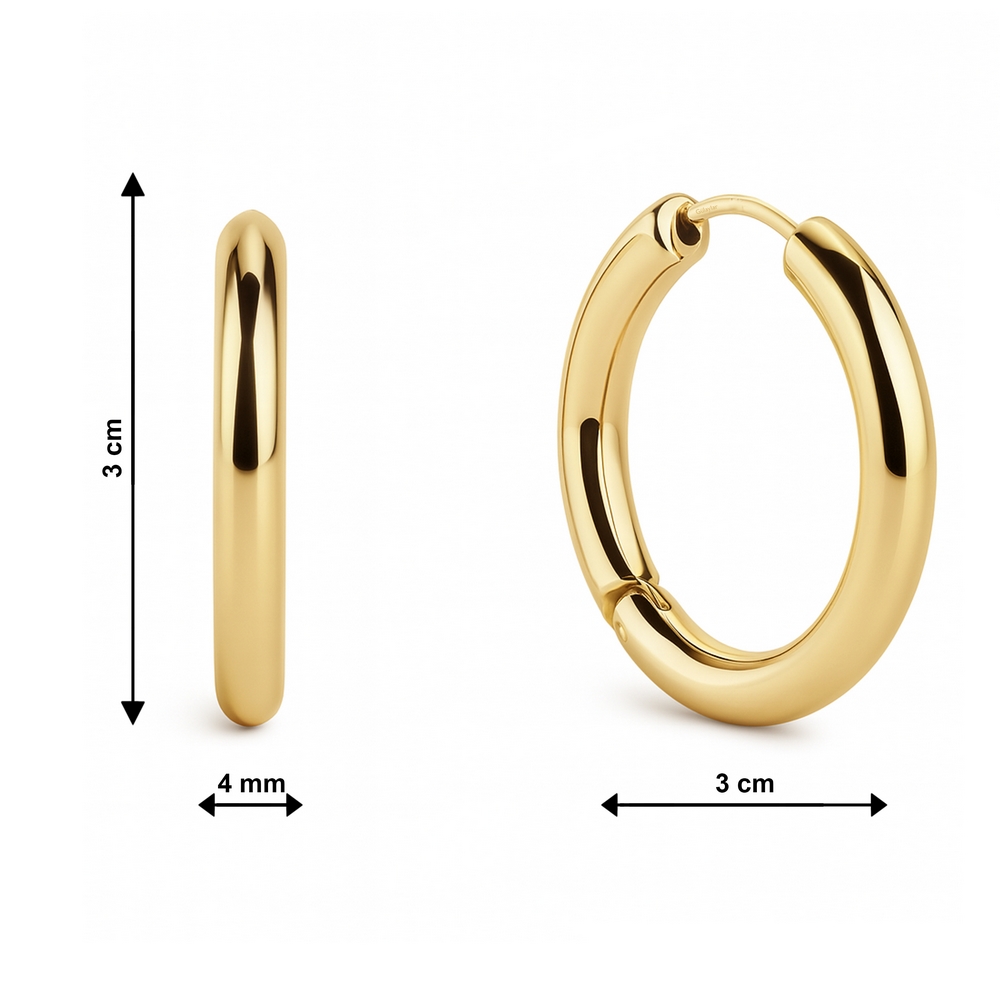 14 Ayar Sarı Altın Halka Küpe