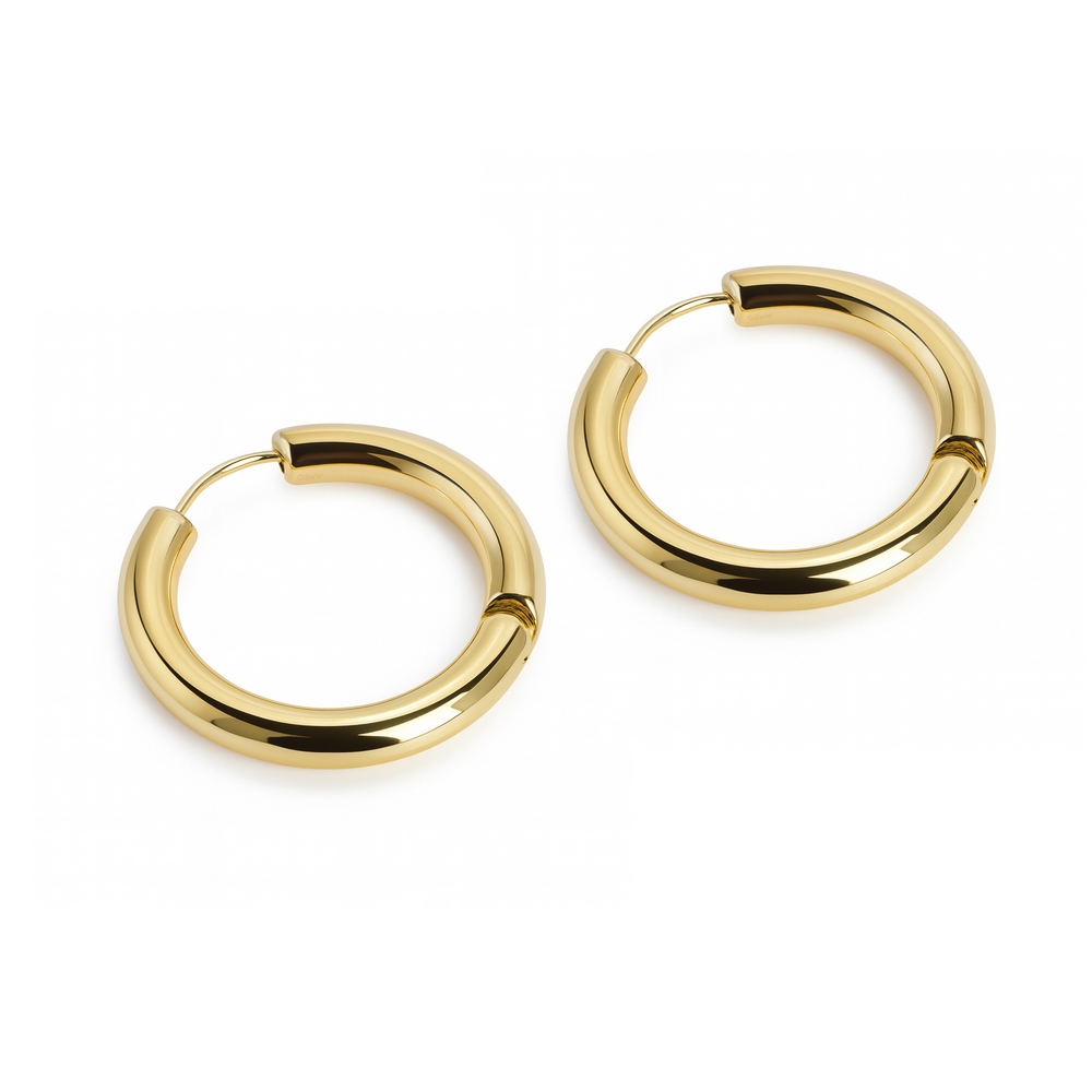 14 Ayar Sarı Altın Halka Küpe