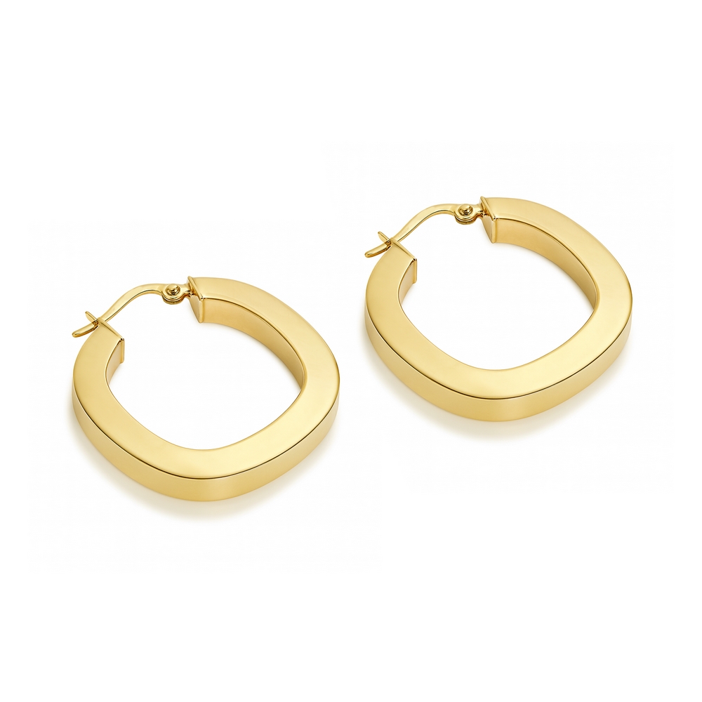 14 Ayar Sarı Altın Halka Küpe