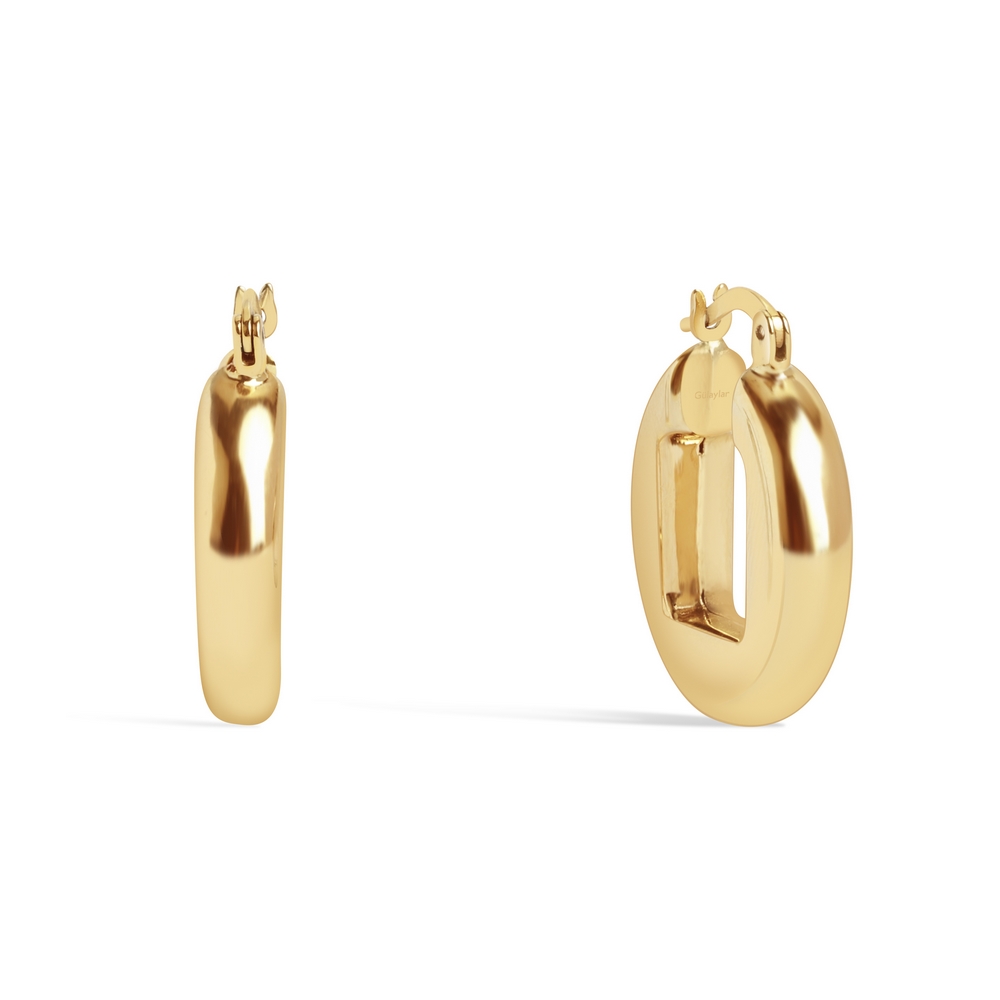 14 Ayar Sarı Altın Halka Küpe