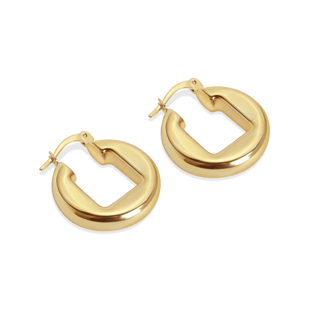 14 Ayar Sarı Altın Halka Küpe