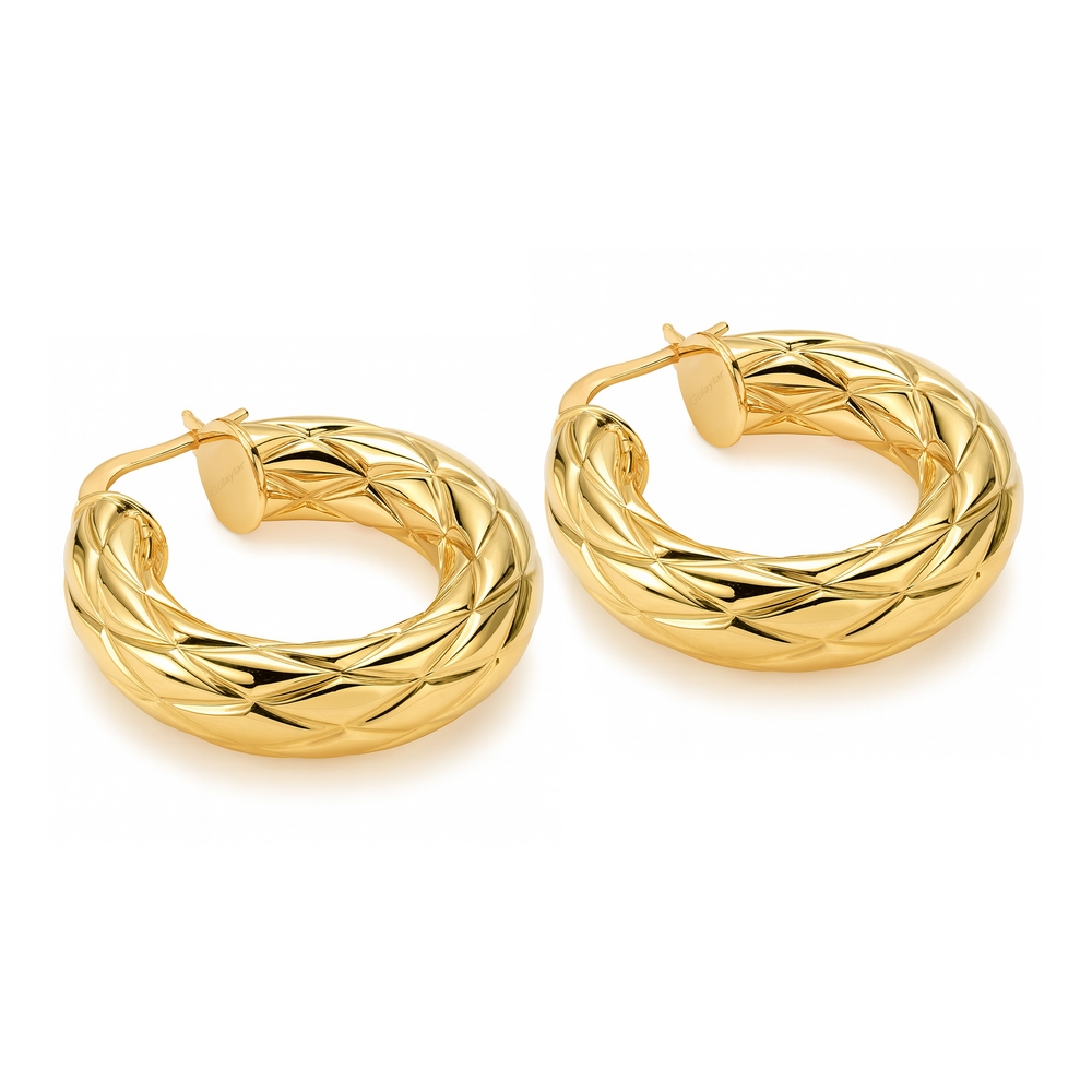 14 Ayar Sarı Altın Halka Küpe