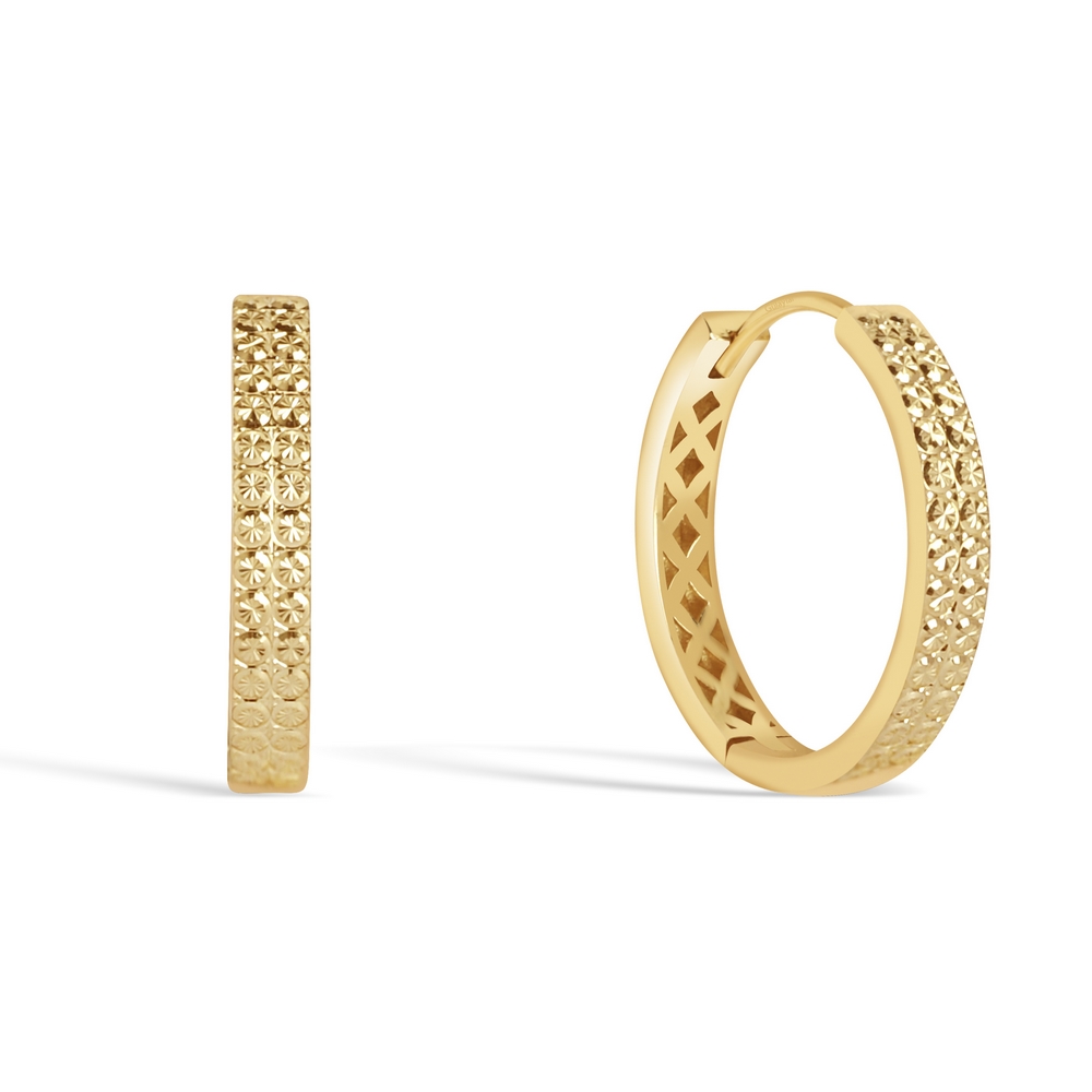 14 Ayar Sarı Altın Halka Küpe