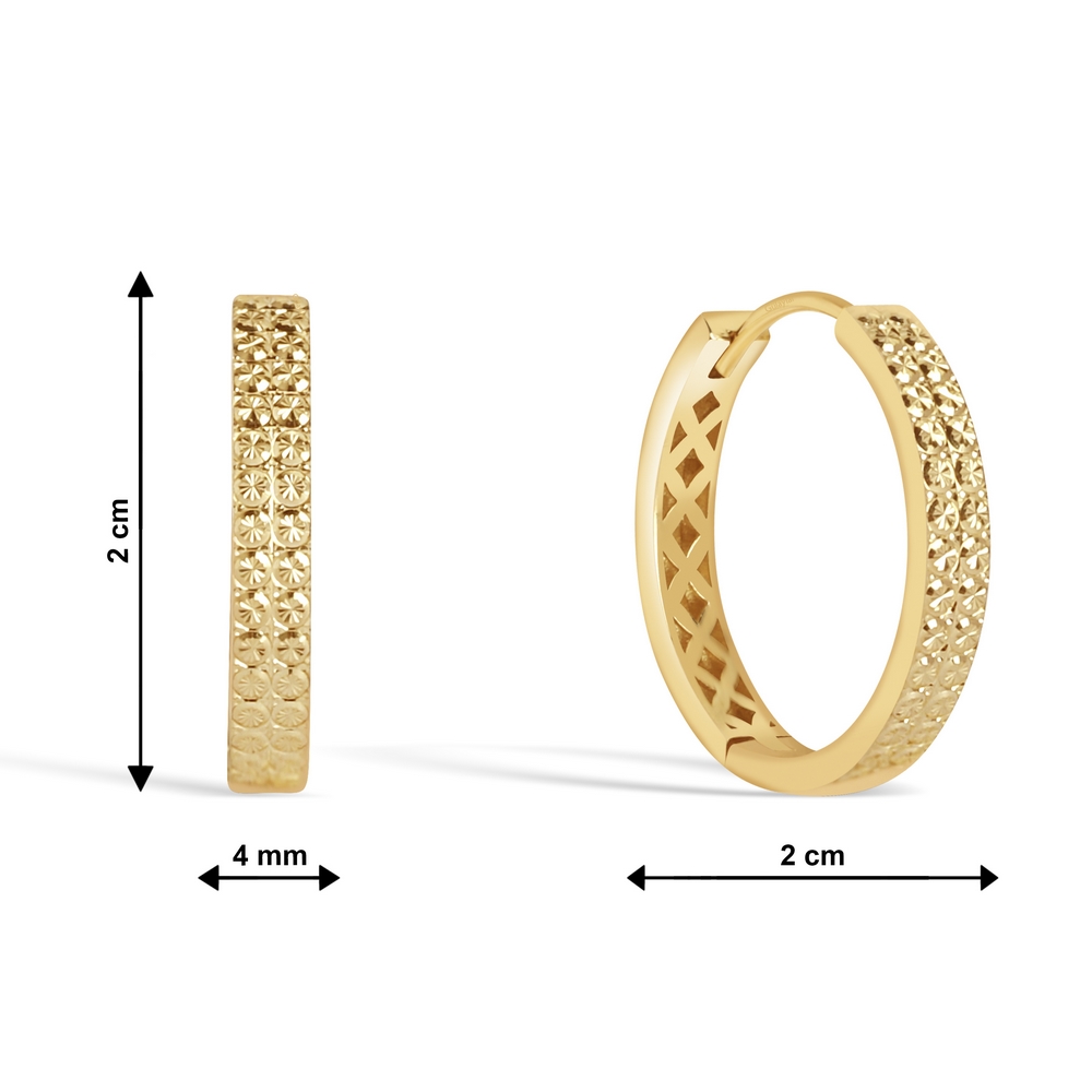 14 Ayar Sarı Altın Halka Küpe