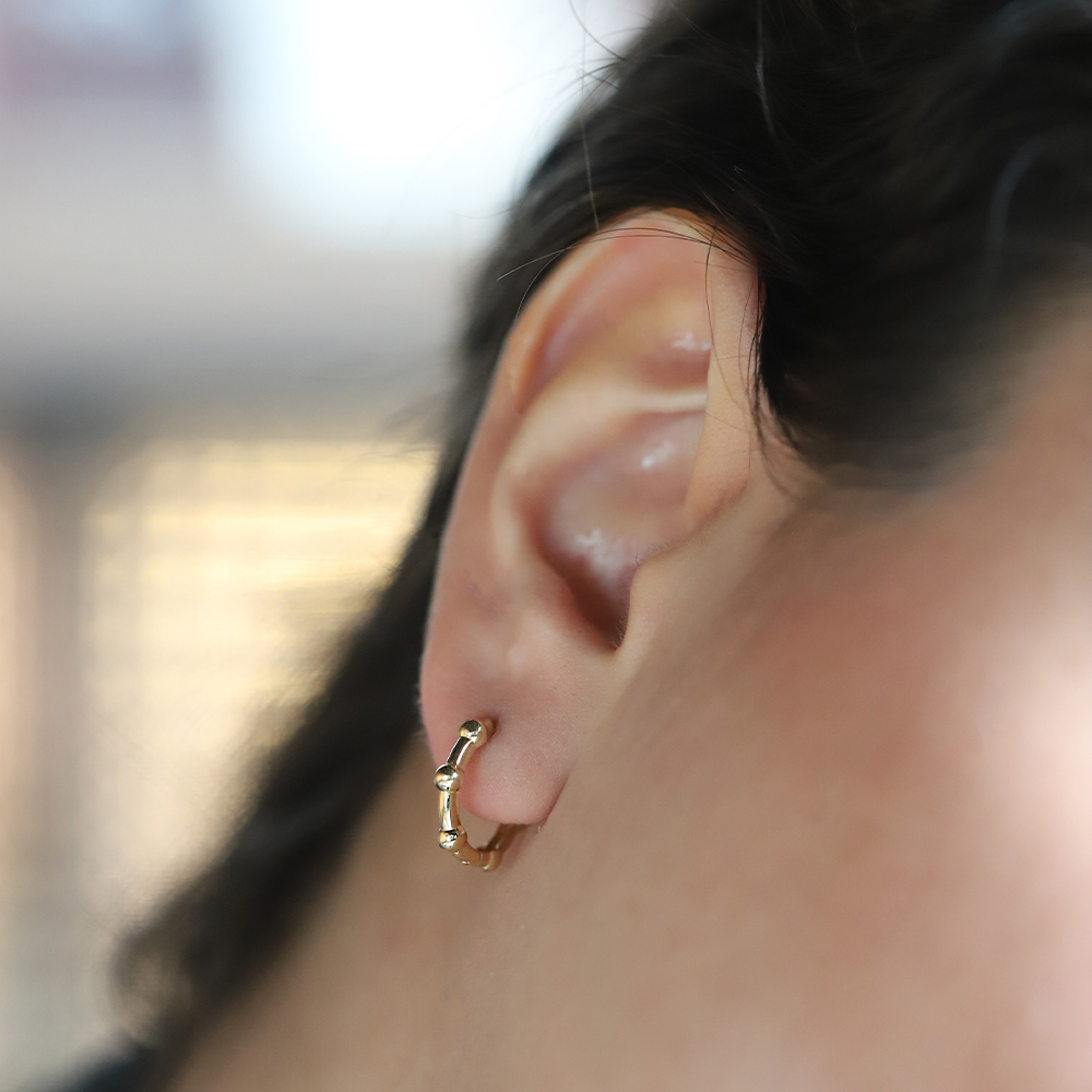 14 Ayar Sarı Altın Toplu Halka Küpe