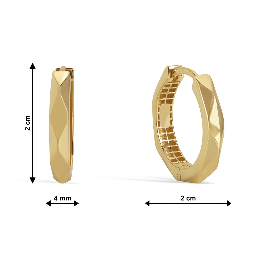 14 Ayar Sarı Altın Halka Küpe