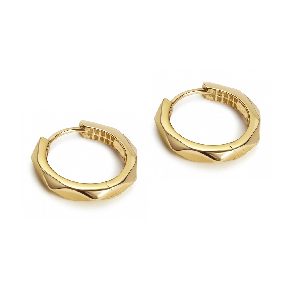 14 Ayar Sarı Altın Halka Küpe