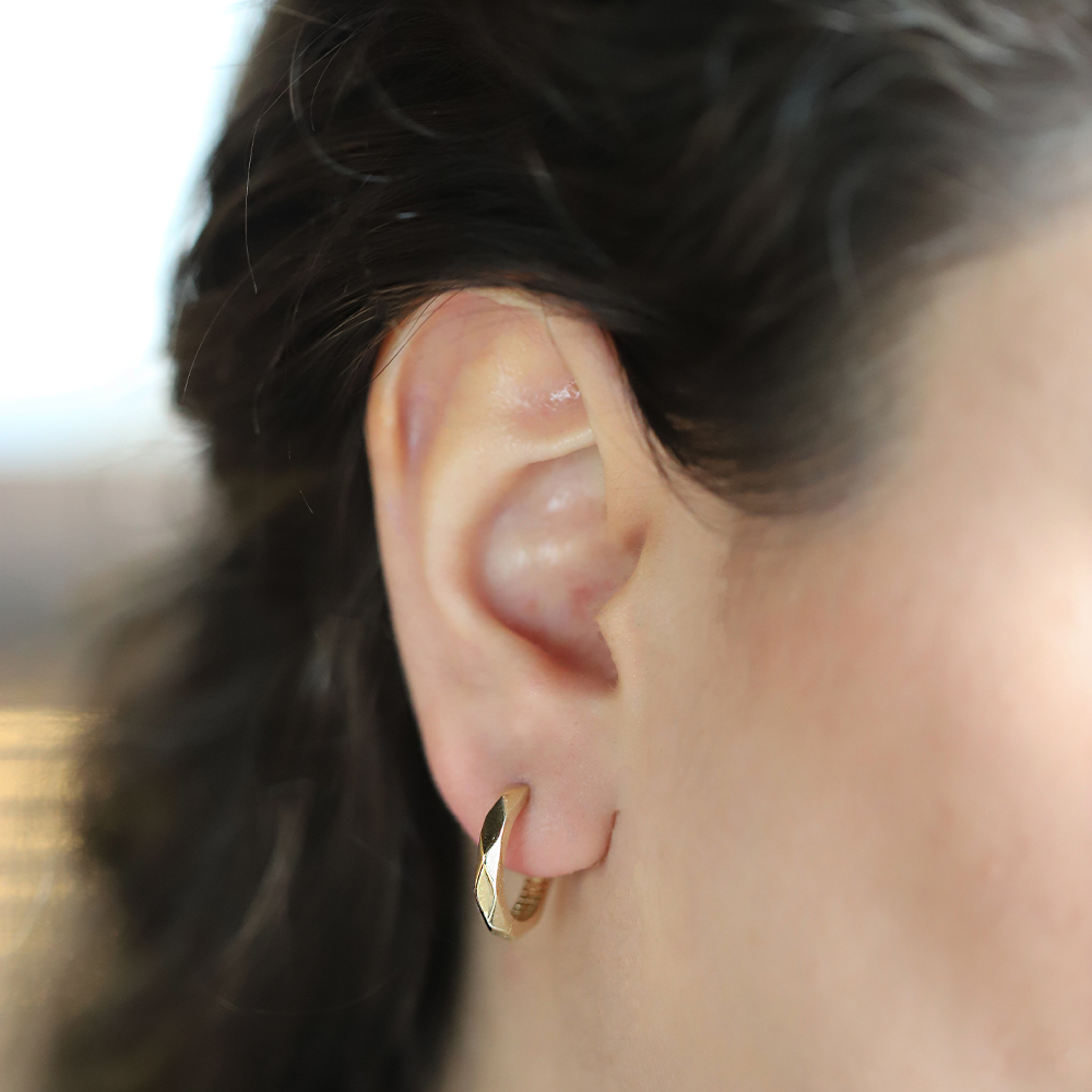 14 Ayar Sarı Altın Halka Küpe