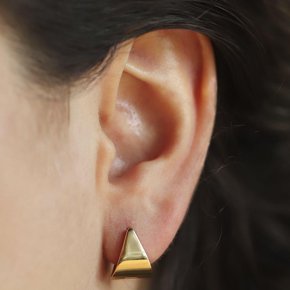 14 Ayar Sarı Altın Halka Küpe