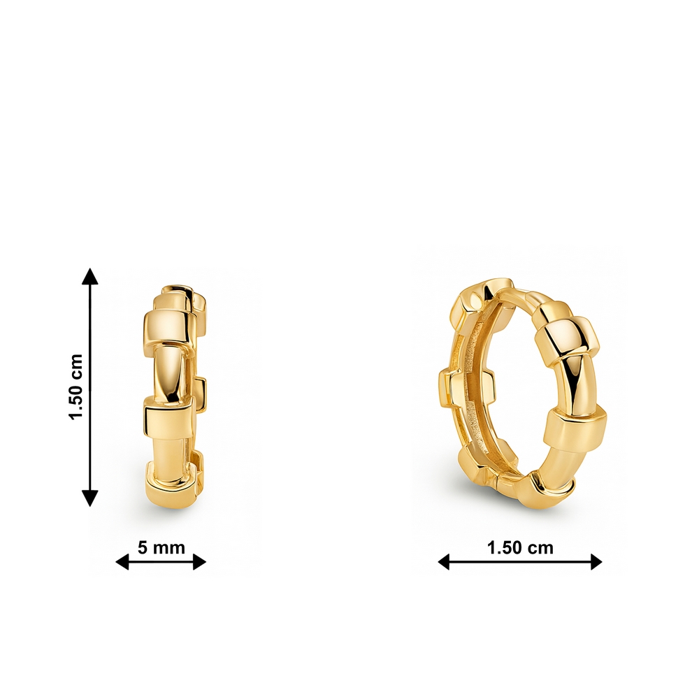 14 Ayar Sarı Altın Halka Küpe