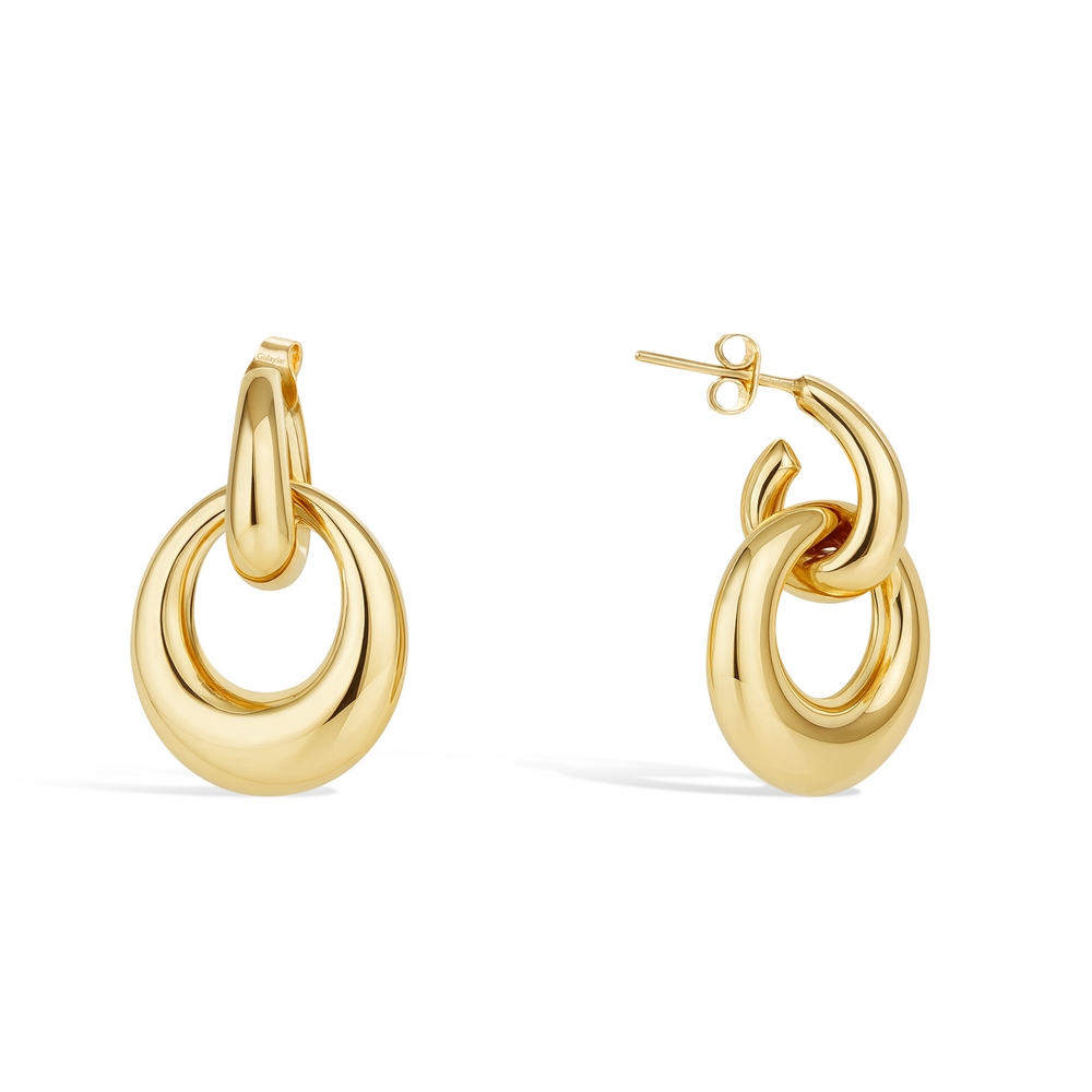 14 Ayar Sarı Altın Halka Küpe