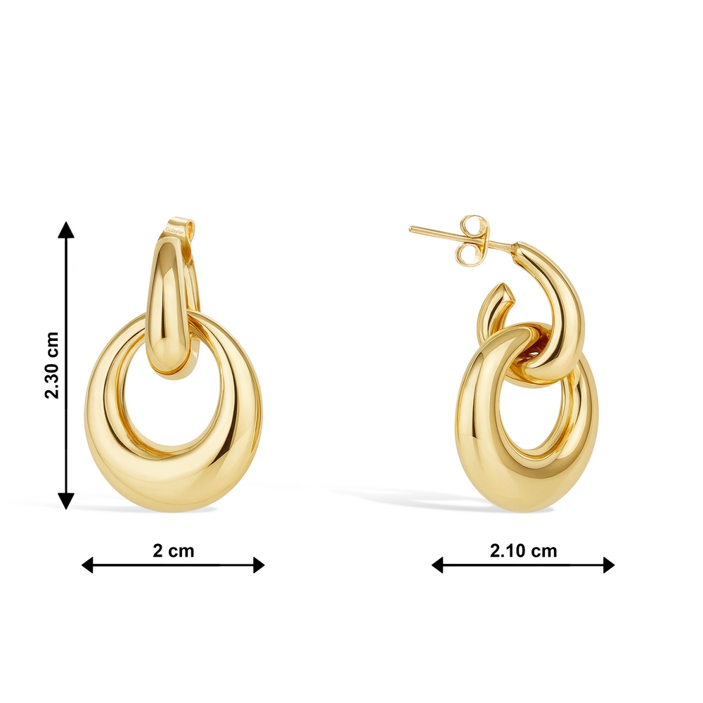 14 Ayar Sarı Altın Halka Küpe