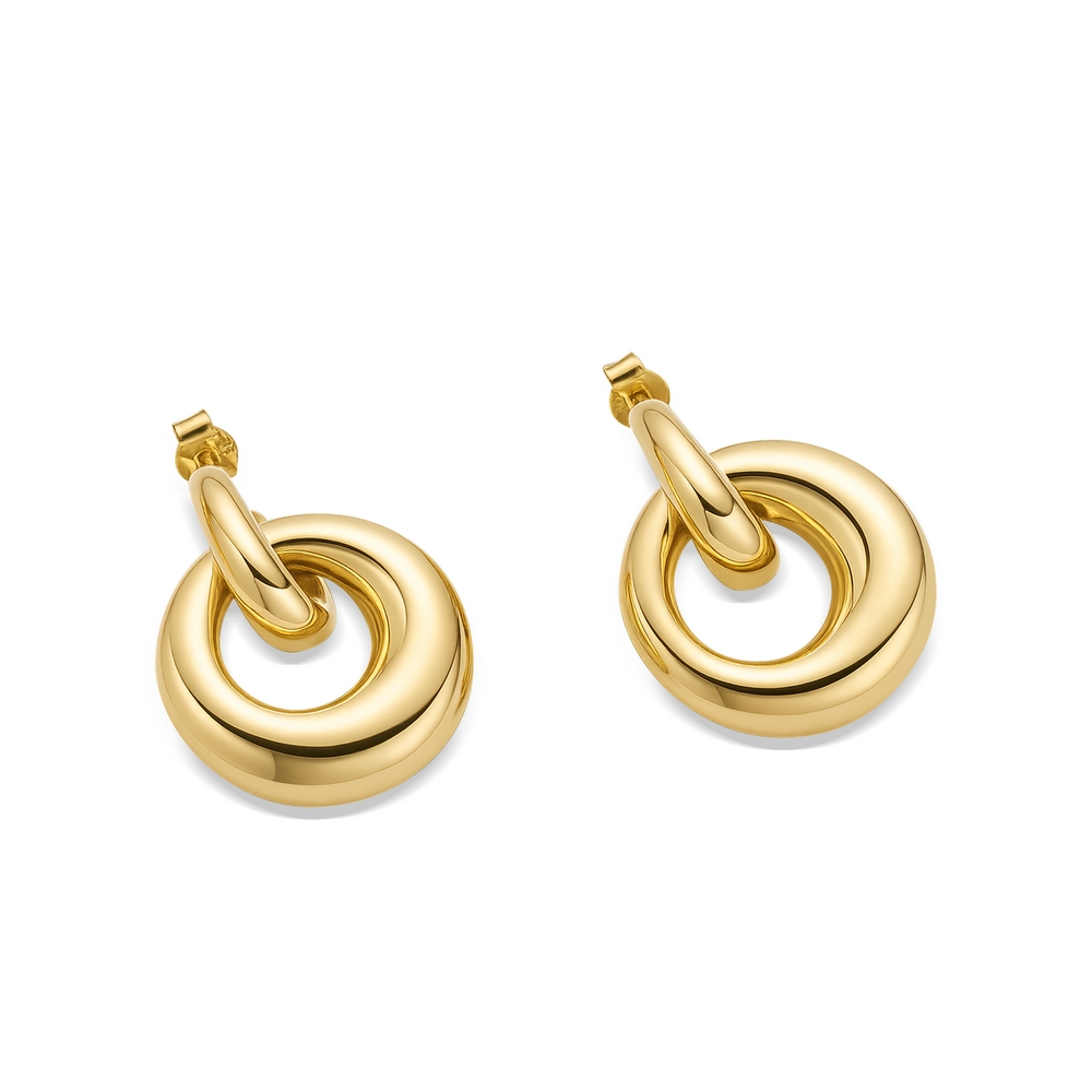 14 Ayar Sarı Altın Halka Küpe