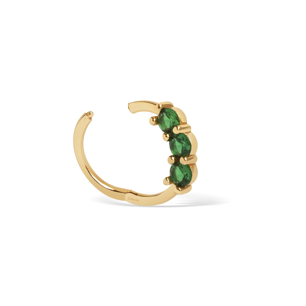 14 Ayar Sarı Altın Taşlı Helix Piercing