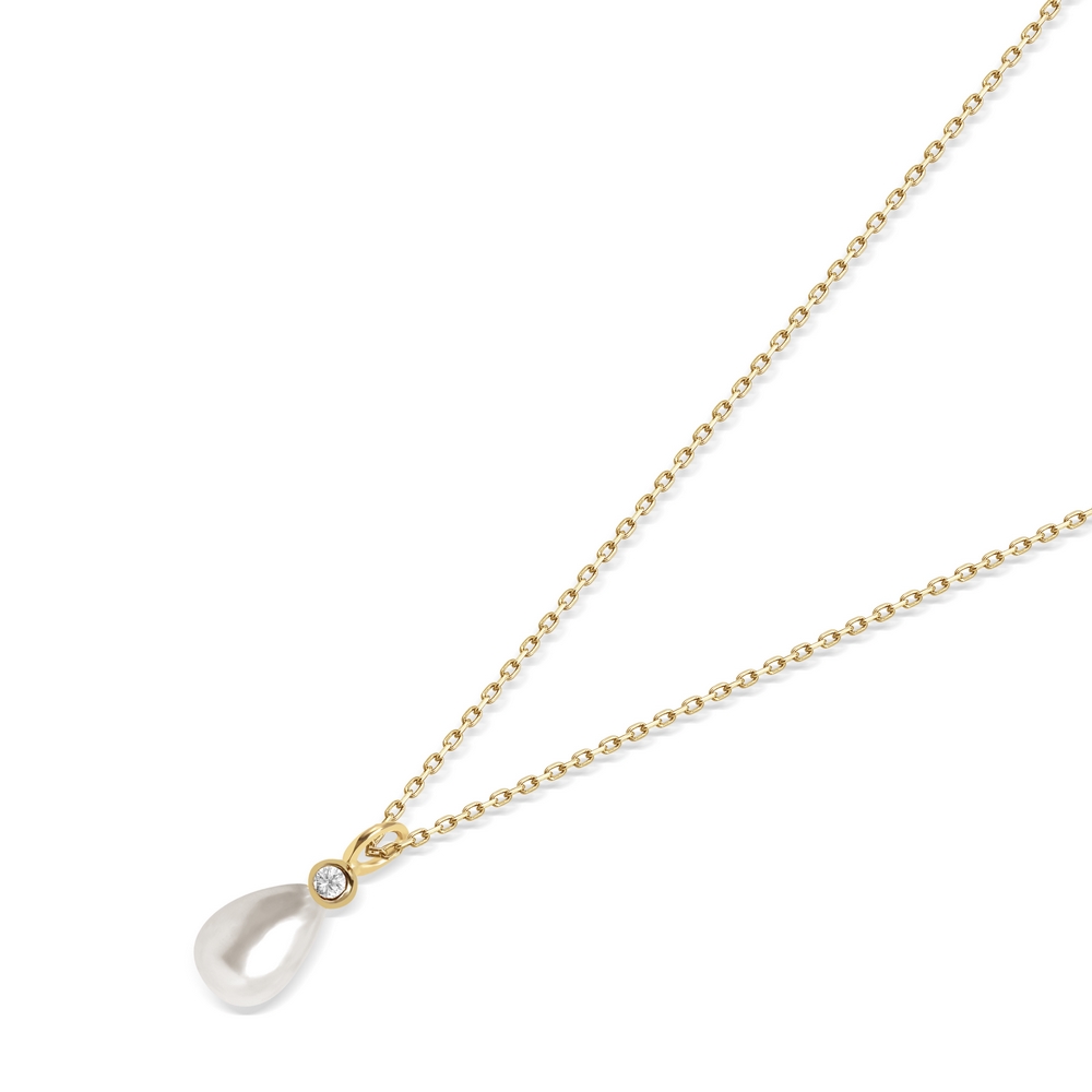 14 Ayar Sarı Altın İnci Kolye