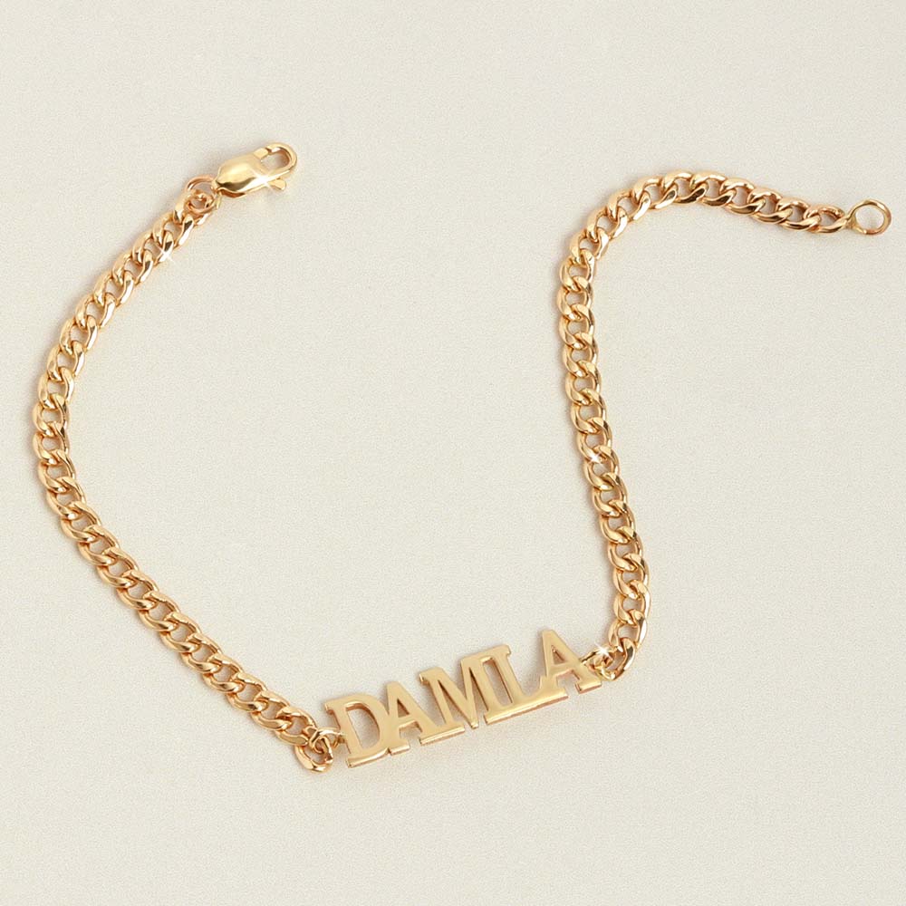 14 Ayar Sarı Altın İsimli Bileklik